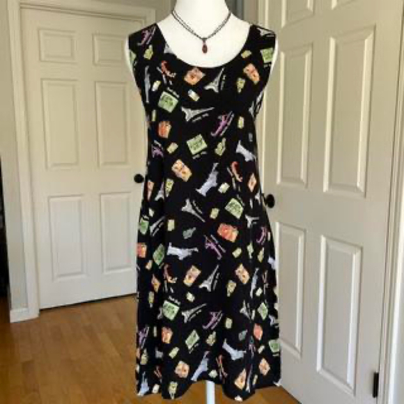 Vintage graphic print shift dress - Picture 1 of 7